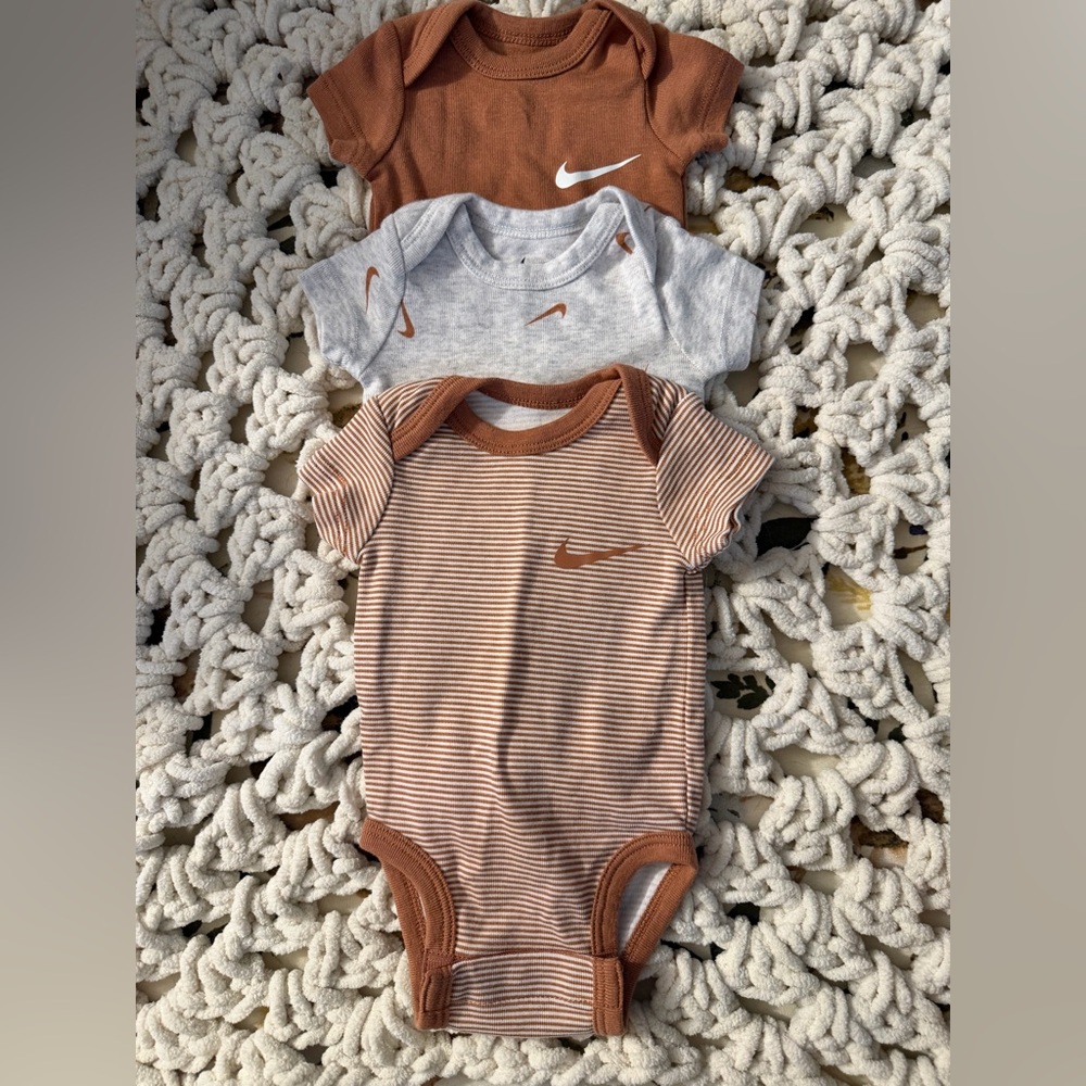 Nike Kids' Brown Cotton One-Piece Bodysuit